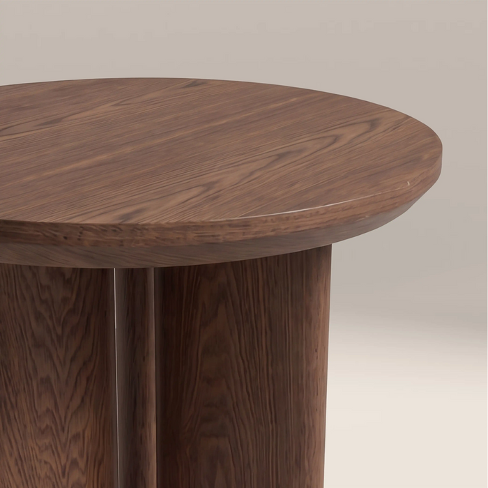 Hansen Round Wooden Side Table Walnut