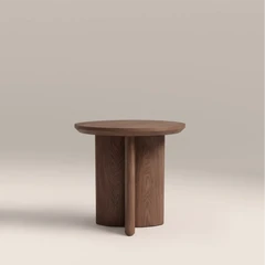 Hansen Round Wooden Side Table | Walnut