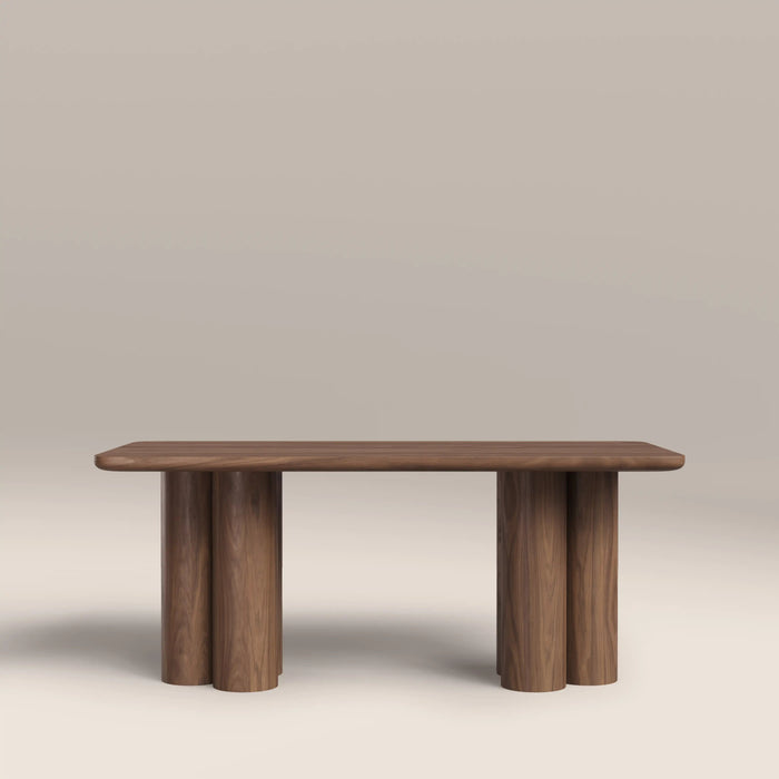 Noelle 6 Seat Rectangle Wooden Dining Table Walnut