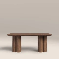 Noelle 6 Seat Rectangle Wooden Dining Table | Walnut