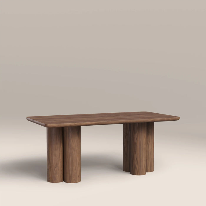 Noelle 6 Seat Rectangle Wooden Dining Table Walnut