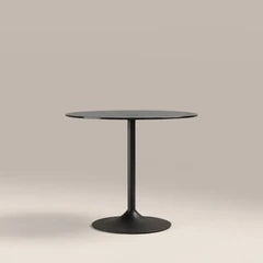 Ida 4 Seat Round Dining Table | Smoked Grey Glass & Black