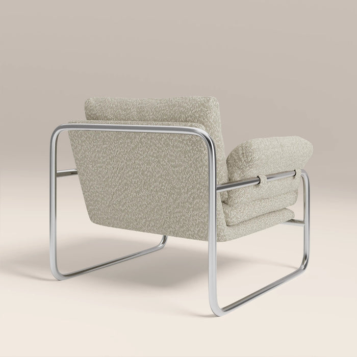Carson Armchair Speckled Stone Sustainable Boucle & Chrome