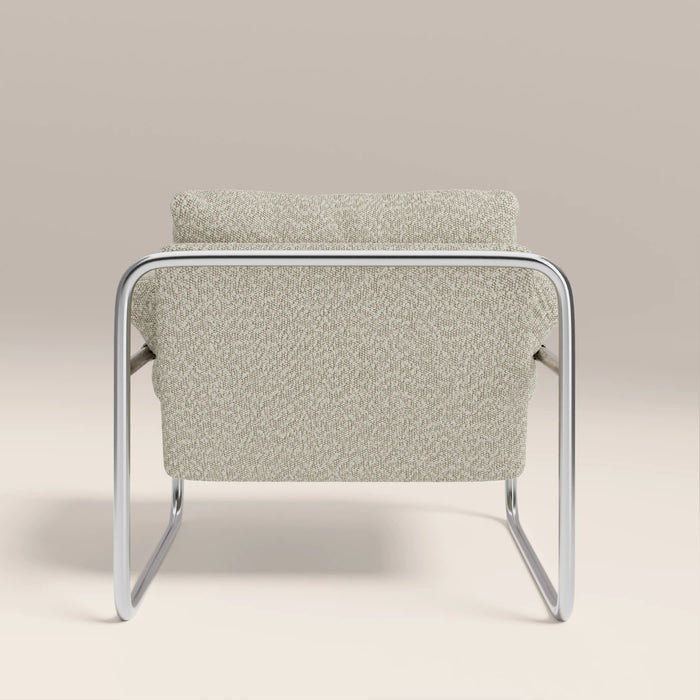 Carson Armchair Speckled Stone Sustainable Boucle & Chrome