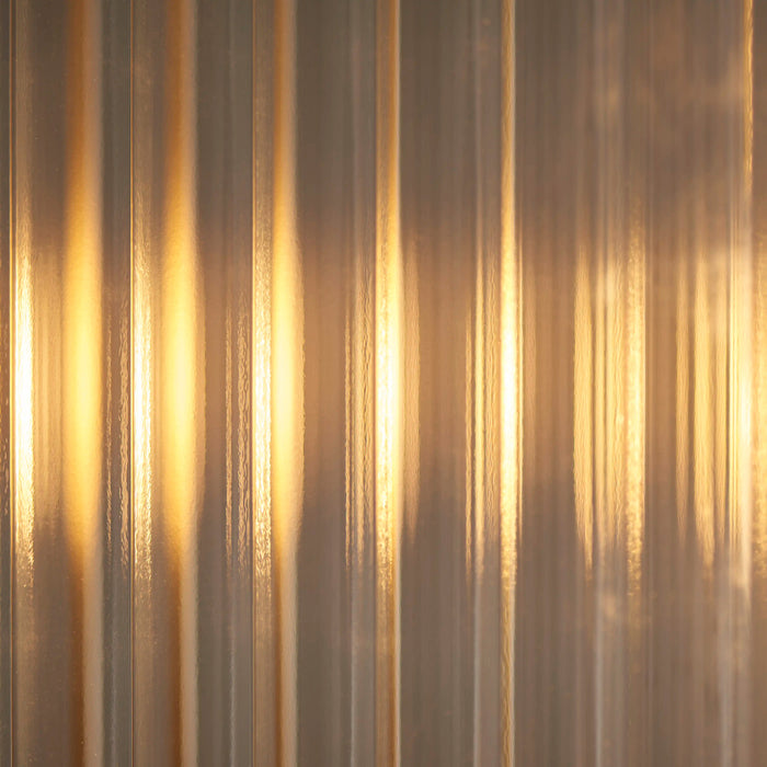 Ridgeton 4 Light Pendant Light Ribbed Glass & Brass