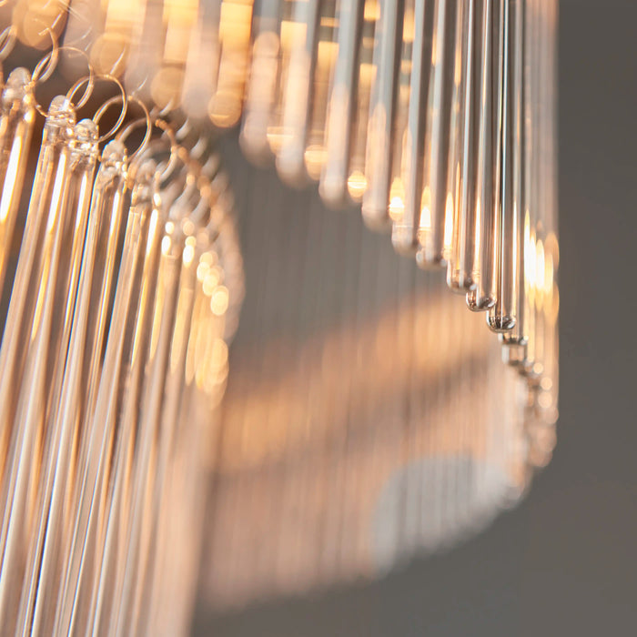 Marietta 16 Light Pendant Light Ribbed Glass & Brass
