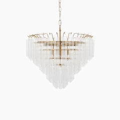 Toulouse 12 Light Pendant Light | Ribbed Glass & Brass