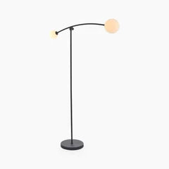 Rica Arched Floor Lamp | Opal Glass & Matte Black