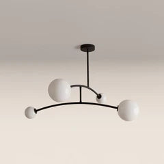 Rica 4 Light Pendant Light | Opal Glass & Matte Black