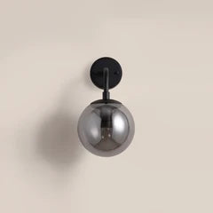Lyme Wall Light | Smokey Grey Mirrored Glass & Black