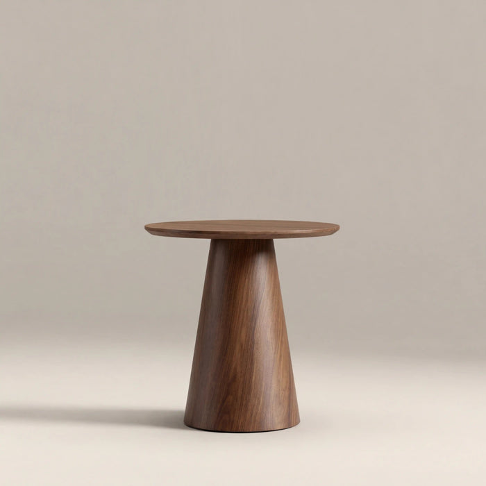 Finnley Round Wooden Side Table Walnut