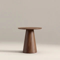 Finnley Round Wooden Side Table | Walnut