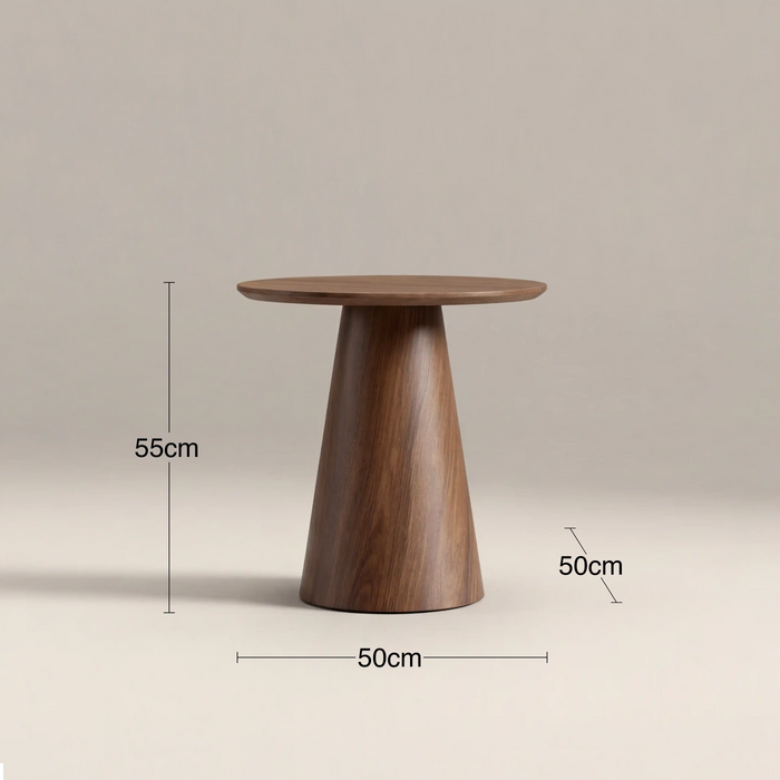 Finnley Round Wooden Side Table Walnut
