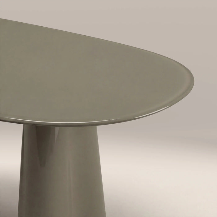 Hadley 8 Seat Oval Dining Table Sage Green Sandblasted Glass & High Gloss Sage Green