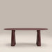 Hadley 8 Seat Oval Dining Table | Cherry Red Sandblasted Glass & High Gloss Cherry Red