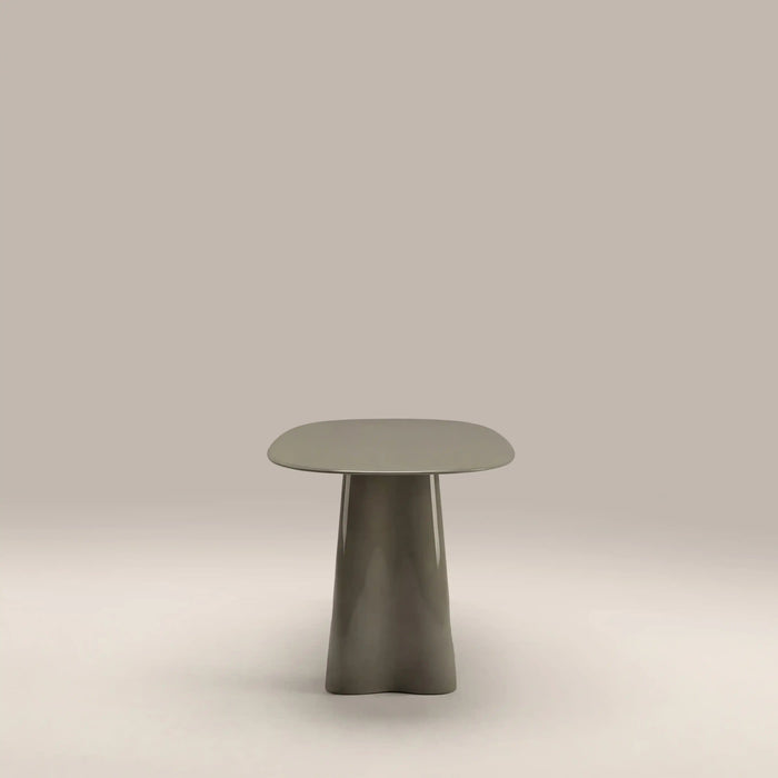 Hadley 8 Seat Oval Dining Table Sage Green Sandblasted Glass & High Gloss Sage Green