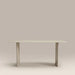 Jet 6 Seat Rectangle Dining Table | Soft Ecru Sandblasted Glass & High Gloss Soft Ecru