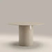 Flore 4 Seat Round Dining Table | Soft Ecru Glass & High Gloss Ecru