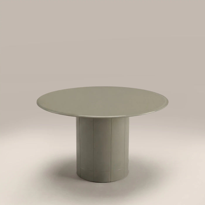Flore 4 Seat Round Dining Table Sage Green Glass & High Gloss Sage Green