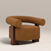 Fawnley Accent Chair | Caramel Brown Sustainable Mohair Velvet & Walnut
