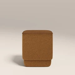 Soho Pouffe | Caramel Brown Sustainable Mohair Velvet
