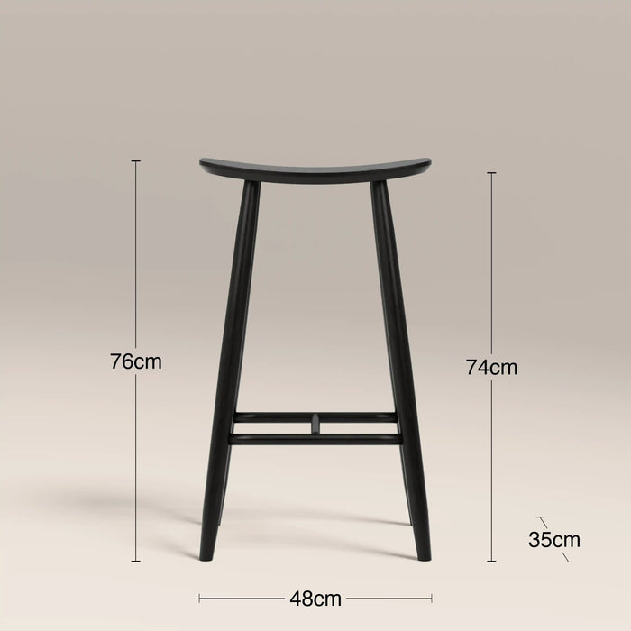 Hatton Wooden Bar Stool Black
