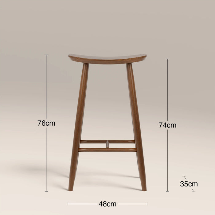 Hatton Wooden Bar Stool Walnut