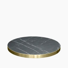 Phoenix Round Table Top | Black & Brass