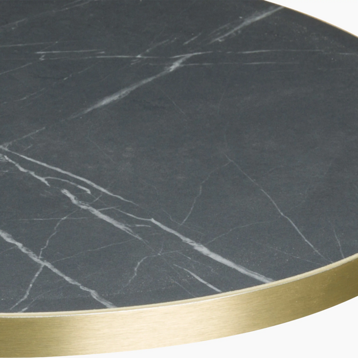 Phoenix Round Table Top Black & Brass