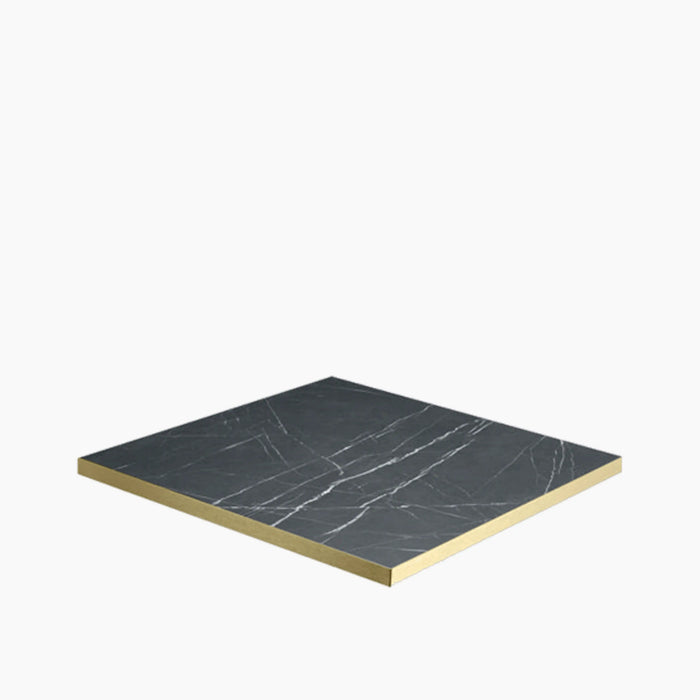 Phoenix Square Table Top Black & Brass