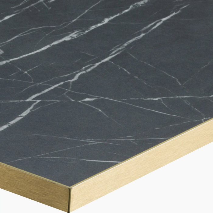 Phoenix Square Table Top Black & Brass