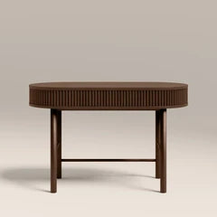 Santana 1 Drawer Wooden Desk | Smoked Walnut