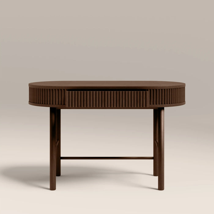 Santana 1 Drawer Wooden Desk Smoked Walnut