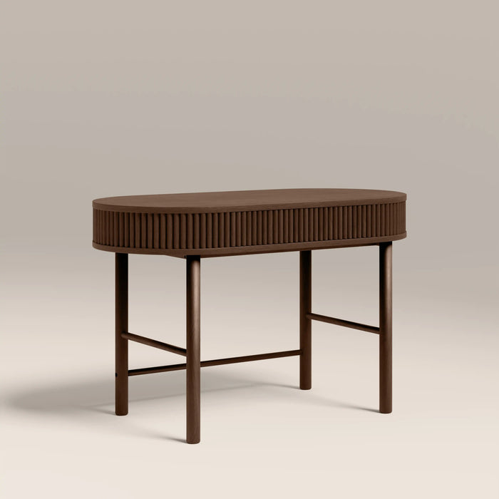 Santana 1 Drawer Wooden Desk Smoked Walnut