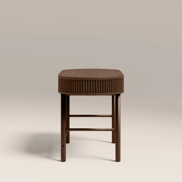 Santana 1 Drawer Wooden Desk Smoked Walnut