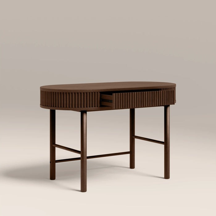 Santana 1 Drawer Wooden Desk Smoked Walnut