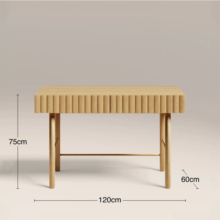 Raphael 2 Drawer Wooden Desk Oak