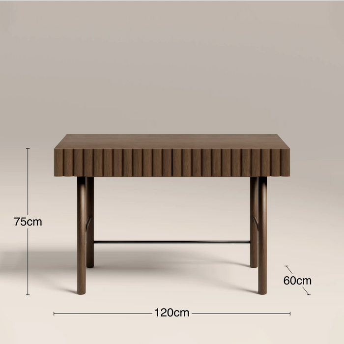 Raphael 2 Drawer Wooden Desk Walnut