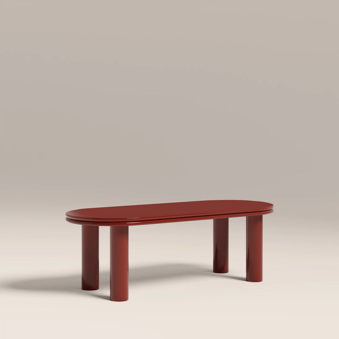 Raphael Oval Coffee Table High Gloss Burgundy