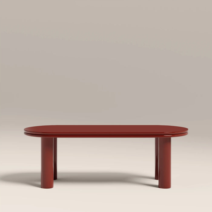 Raphael Oval Coffee Table High Gloss Burgundy