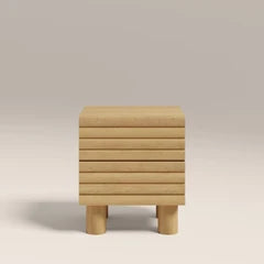 Raphael 2 Drawer Square Wooden Bedside Table | Oak