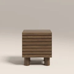 Raphael 2 Drawer Square Wooden Bedside Table | Walnut