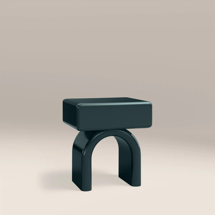 Kudo 1 Drawer Rectangle Bedside Table High Gloss Emerald Green