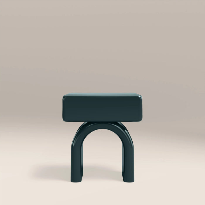 Kudo 1 Drawer Rectangle Bedside Table High Gloss Emerald Green