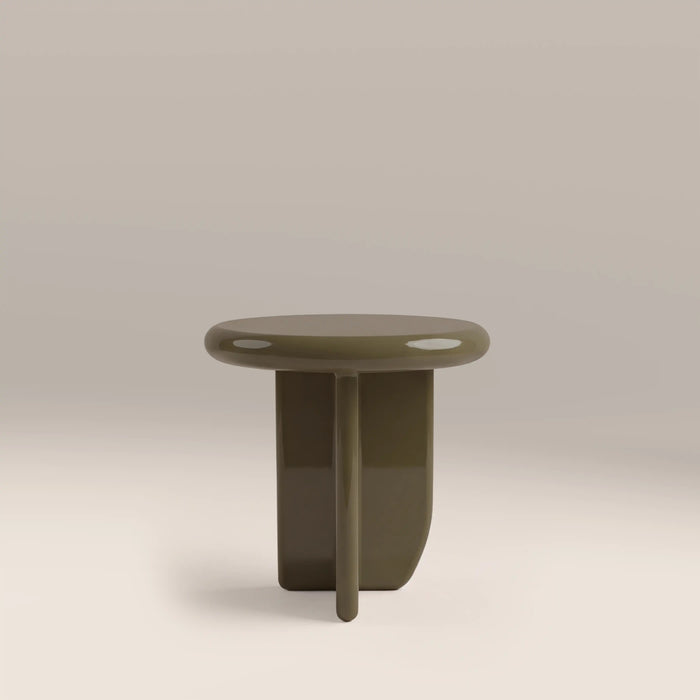 Aliza Round Side Table High Gloss Clay Green