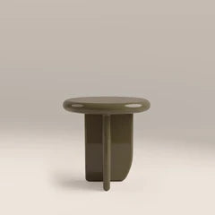 Aliza Round Side Table | High Gloss Clay Green