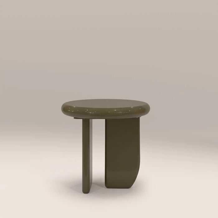 Aliza Round Side Table High Gloss Clay Green
