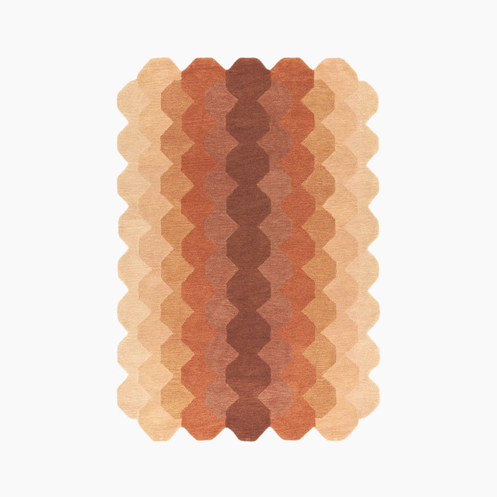 Matrix Hand Tufted Wool Rug Rust