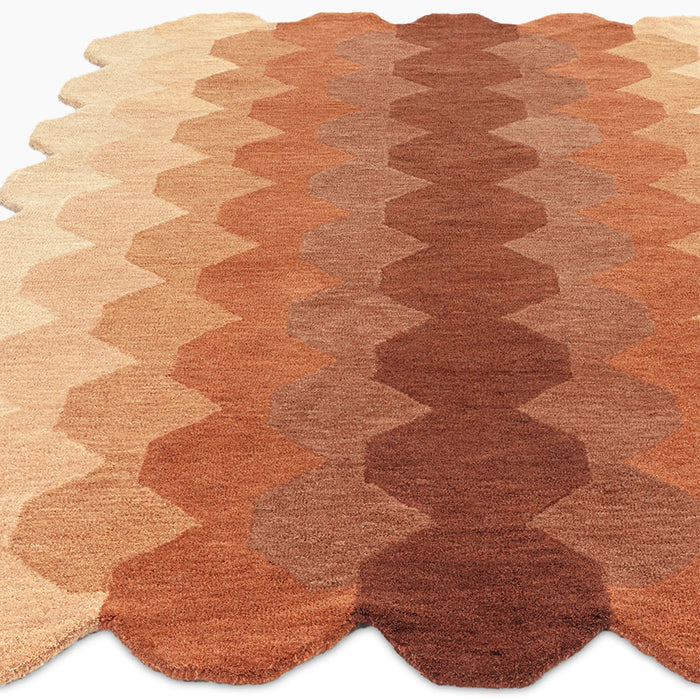Matrix Hand Tufted Wool Rug Rust