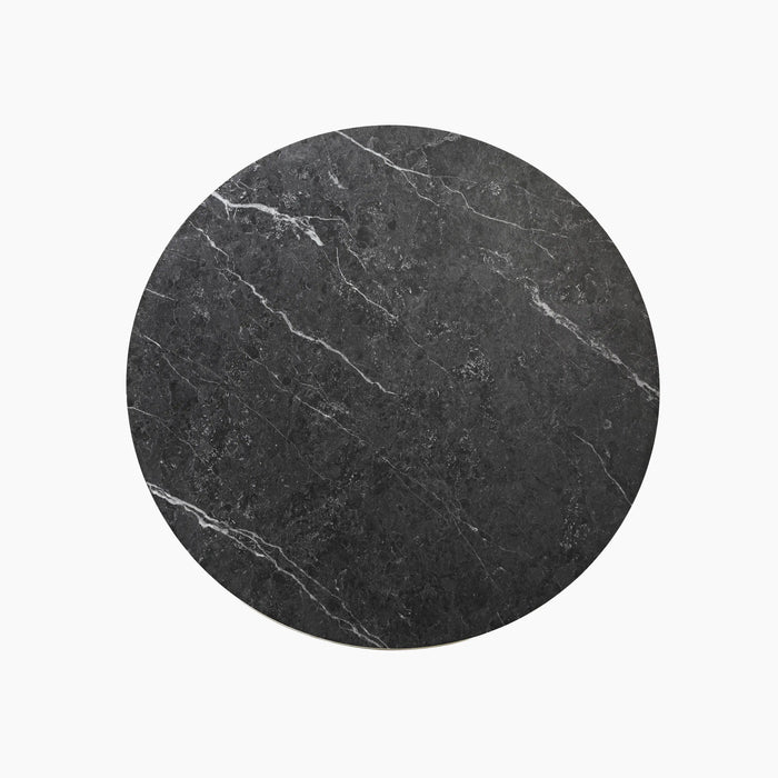 Jonas Round Table Top Black Marble Effect & Brass